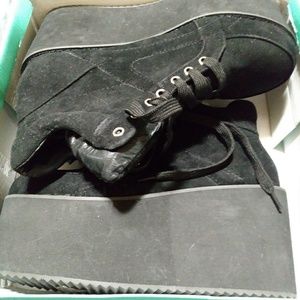 Ladies Black Chunky Sole Shoes